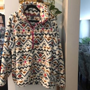 Fleece pullover jacket